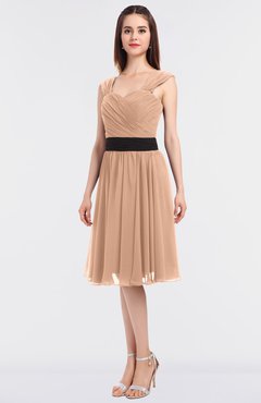 ColsBM Cadence Almost Apricot Modern A-line Thick Straps Knee Length Sash Bridesmaid Dresses