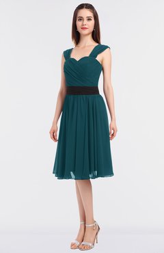 ColsBM Cadence Blue Green Modern A-line Thick Straps Knee Length Sash Bridesmaid Dresses