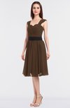 ColsBM Cadence Chocolate Brown Modern A-line Thick Straps Knee Length Sash Bridesmaid Dresses