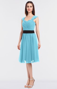 ColsBM Cadence Light Blue Modern A-line Thick Straps Knee Length Sash Bridesmaid Dresses