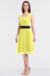 ColsBM Cadence Pale Yellow Modern A-line Thick Straps Knee Length Sash Bridesmaid Dresses