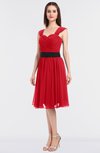 ColsBM Cadence Red Modern A-line Thick Straps Knee Length Sash Bridesmaid Dresses