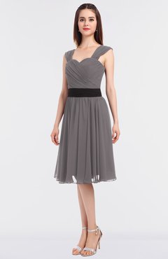 ColsBM Cadence Ridge Grey Modern A-line Thick Straps Knee Length Sash Bridesmaid Dresses