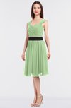 ColsBM Cadence Sage Green Modern A-line Thick Straps Knee Length Sash Bridesmaid Dresses