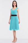 ColsBM Cadence Turquoise Modern A-line Thick Straps Knee Length Sash Bridesmaid Dresses