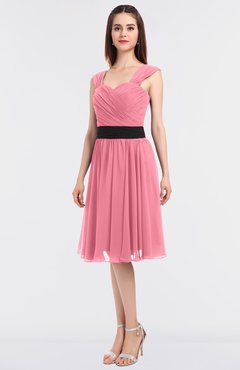 ColsBM Cadence Watermelon Modern A-line Thick Straps Knee Length Sash Bridesmaid Dresses