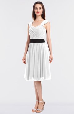 ColsBM Cadence White Modern A-line Thick Straps Knee Length Sash Bridesmaid Dresses