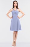 ColsBM Jessica Blue Heron Modern Spaghetti Sleeveless Zip up Knee Length Ruching Bridesmaid Dresses