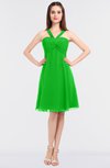 ColsBM Jessica Classic Green Modern Spaghetti Sleeveless Zip up Knee Length Ruching Bridesmaid Dresses