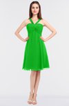 ColsBM Jessica Jasmine Green Modern Spaghetti Sleeveless Zip up Knee Length Ruching Bridesmaid Dresses