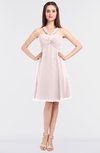 ColsBM Jessica Light Pink Modern Spaghetti Sleeveless Zip up Knee Length Ruching Bridesmaid Dresses