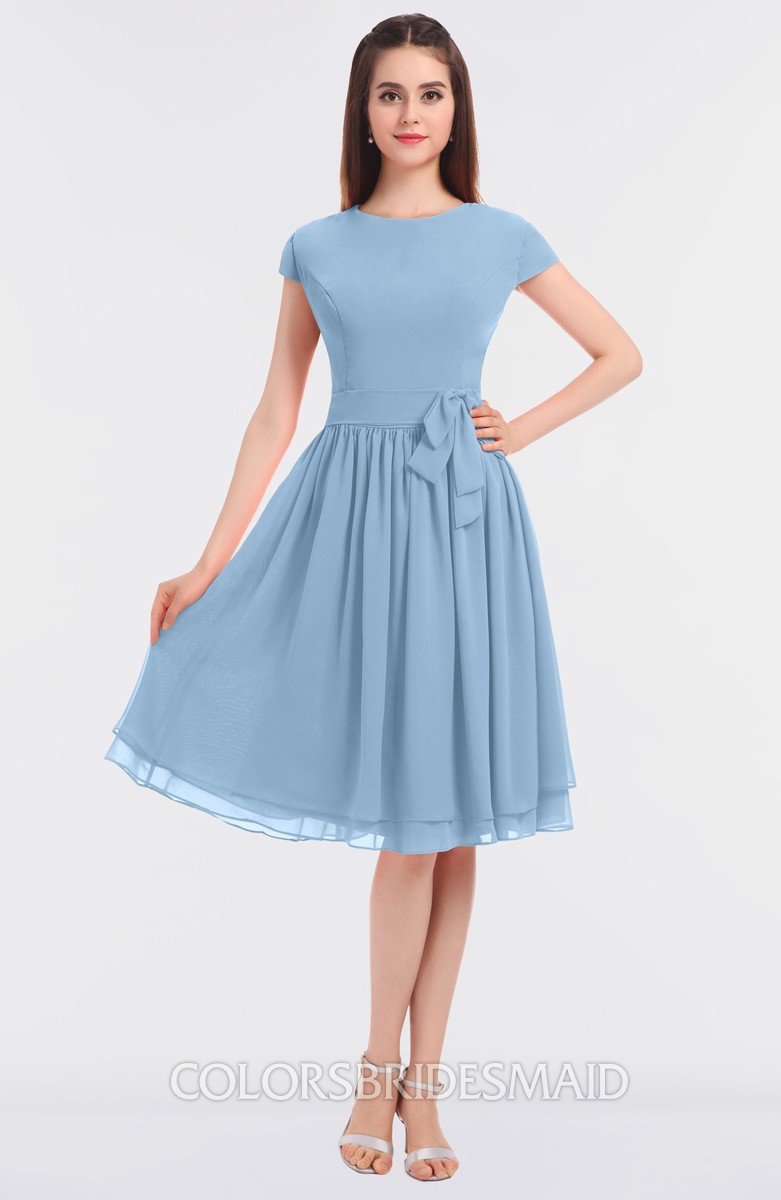 Dusty Blue Bridesmaid Dresses Modest ...