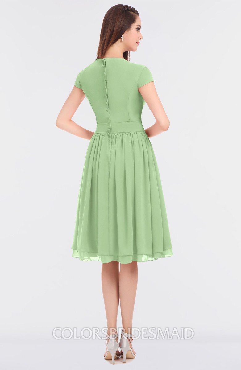 sage green bridesmaid dress short
