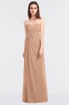 ColsBM Cassidy Almost Apricot Elegant A-line Strapless Sleeveless Floor Length Bridesmaid Dresses