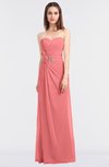 ColsBM Cassidy Coral Elegant A-line Strapless Sleeveless Floor Length Bridesmaid Dresses