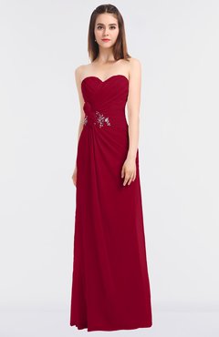 ColsBM Cassidy Maroon Elegant A-line Strapless Sleeveless Floor Length Bridesmaid Dresses