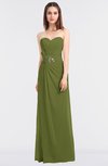 ColsBM Cassidy Olive Green Elegant A-line Strapless Sleeveless Floor Length Bridesmaid Dresses