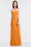 ColsBM Cassidy Orange Elegant A-line Strapless Sleeveless Floor Length Bridesmaid Dresses
