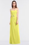 ColsBM Cassidy Pale Yellow Elegant A-line Strapless Sleeveless Floor Length Bridesmaid Dresses