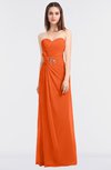 ColsBM Cassidy Tangerine Elegant A-line Strapless Sleeveless Floor Length Bridesmaid Dresses