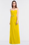 ColsBM Cassidy Yellow Elegant A-line Strapless Sleeveless Floor Length Bridesmaid Dresses