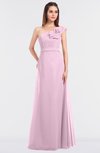 ColsBM Kelsey Baby Pink Elegant A-line Zip up Floor Length Ruching Bridesmaid Dresses
