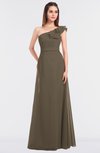 ColsBM Kelsey Carafe Brown Elegant A-line Zip up Floor Length Ruching Bridesmaid Dresses