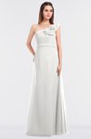 ColsBM Kelsey Cloud White Elegant A-line Zip up Floor Length Ruching Bridesmaid Dresses