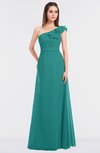 ColsBM Kelsey Emerald Green Elegant A-line Zip up Floor Length Ruching Bridesmaid Dresses