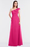 ColsBM Kelsey Fandango Pink Elegant A-line Zip up Floor Length Ruching Bridesmaid Dresses