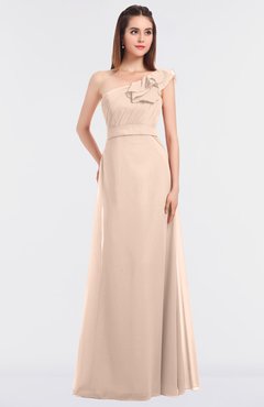 ColsBM Kelsey Fresh Salmon Elegant A-line Zip up Floor Length Ruching Bridesmaid Dresses