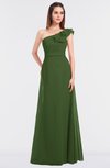 ColsBM Kelsey Garden Green Elegant A-line Zip up Floor Length Ruching Bridesmaid Dresses
