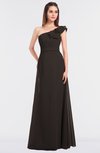 ColsBM Kelsey Java Elegant A-line Zip up Floor Length Ruching Bridesmaid Dresses