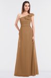 ColsBM Kelsey Light Brown Elegant A-line Zip up Floor Length Ruching Bridesmaid Dresses