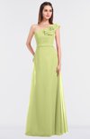 ColsBM Kelsey Lime Green Elegant A-line Zip up Floor Length Ruching Bridesmaid Dresses