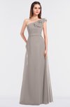 ColsBM Kelsey Mushroom Elegant A-line Zip up Floor Length Ruching Bridesmaid Dresses