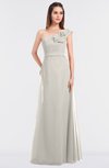 ColsBM Kelsey Off White Elegant A-line Zip up Floor Length Ruching Bridesmaid Dresses