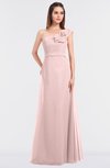 ColsBM Kelsey Pastel Pink Elegant A-line Zip up Floor Length Ruching Bridesmaid Dresses