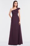 ColsBM Kelsey Plum Elegant A-line Zip up Floor Length Ruching Bridesmaid Dresses