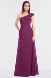 ColsBM Kelsey Raspberry Elegant A-line Zip up Floor Length Ruching Bridesmaid Dresses