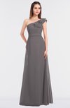 ColsBM Kelsey Ridge Grey Elegant A-line Zip up Floor Length Ruching Bridesmaid Dresses