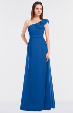 ColsBM Kelsey Royal Blue Elegant A-line Zip up Floor Length Ruching Bridesmaid Dresses