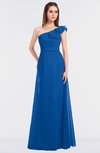 ColsBM Kelsey Royal Blue Elegant A-line Zip up Floor Length Ruching Bridesmaid Dresses