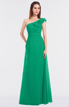 ColsBM Kelsey Sea Green Elegant A-line Zip up Floor Length Ruching Bridesmaid Dresses