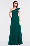 ColsBM Kelsey Shaded Spruce Elegant A-line Zip up Floor Length Ruching Bridesmaid Dresses