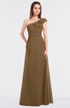 ColsBM Kelsey Truffle Elegant A-line Zip up Floor Length Ruching Bridesmaid Dresses