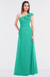 ColsBM Kelsey Viridian Green Elegant A-line Zip up Floor Length Ruching Bridesmaid Dresses