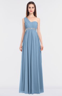 ColsBM Natalia Dusty Blue Mature A-line Sleeveless Zip up Floor Length Bridesmaid Dresses