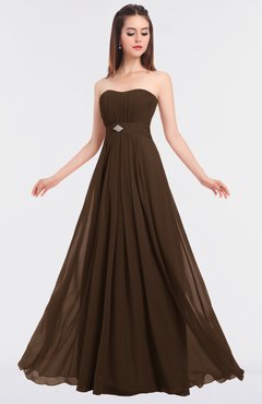 ColsBM Claire Chocolate Brown Elegant A-line Strapless Sleeveless Appliques Bridesmaid Dresses