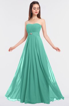 ColsBM Claire Mint Green Elegant A-line Strapless Sleeveless Appliques Bridesmaid Dresses